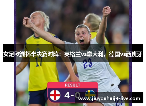 女足欧洲杯半决赛对阵：英格兰vs意大利，德国vs西班牙